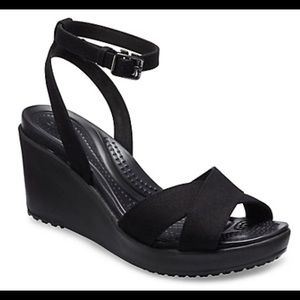 Crocs Women’s Leigh II Cross Strap Ankle Wedge